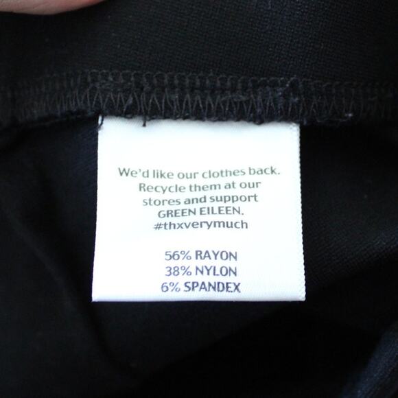 Eileen Fisher Black Tapered Skinny Dress‎ Pants Large Rayon Nylon Blend - Picture 4 of 8